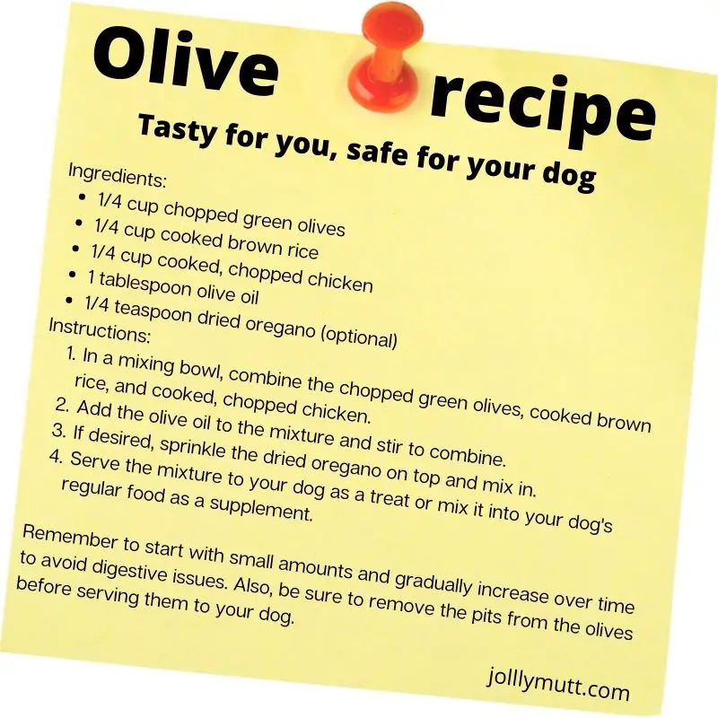 Green olive recipe for dogs