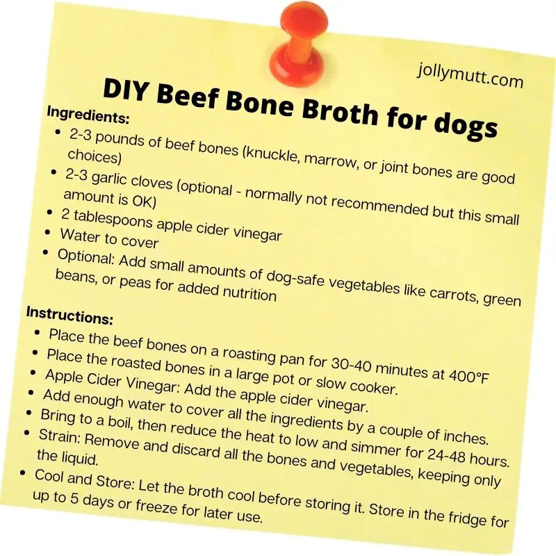 DIY Beef Bone Broth for dogs recipe