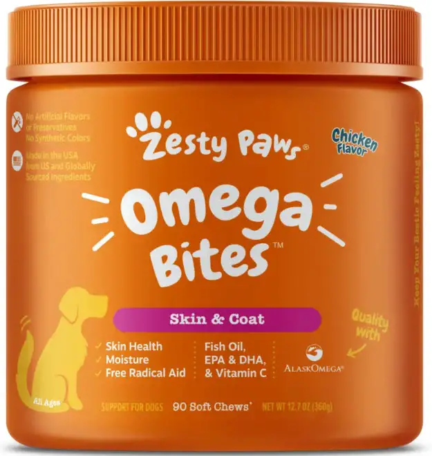 Zesty Paws Omega 3 Alaskan Fish Oil Chew Treats for Dogs
